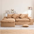 thumbnail image 2 of GNIXUU 98.8” Modular Sectional Sofa, Cloud Boneless Couch with Deep Seat Chaise, Comfy Corduroy L-Shape Convertible Modern Sponge Compression Sofas for Living Room,Bedroom,Office,Brown, 2 of 4