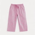 thumbnail image 4 of Einccm Girls Checkered Capri Pants - Kids Straight Leg Dstring Waist Loose Casual Trousers with Pockets for School Daily Wear Vacation 4-14 Years, 4 of 9