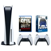 Sony Playstation 5 Disc Version Console with Extra White Controller, Surge Pro Gamer Starter Pack 11-Piece Accessory Kit and Call of Duty: Vanguard Bundle