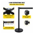 thumbnail image 3 of Crowd Control Stanchions 4-Pack, 6.6ft Retractable Belt, Black Stainless Steel Barriers - Heavy Duty with Concrete Base, Easy Connect for Queue Management, 3 of 6