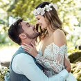 thumbnail image 3 of Corona de flores diadema JAMW guirnalda floral boda Nupcial tocado hecho a mano, 3 of 4