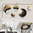 thumbnail image 4 of Designart "Golden Wave Reflections IV" Abstract Painting Metal Wall Art Set of 5 Piece, 4 of 5