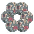 thumbnail image 3 of 6 Pcs Drink Coasters with Holder 3.94in Woven Coasters for Drinks Polar Bear Pattern Coaster Set for Protection Table, 3 of 7