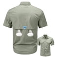 thumbnail image 4 of Mens Button Down Short Sleeve Shirt Casual Shirts Holiday Beach Summer Shirts, 4 of 8