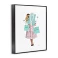 thumbnail image 2 of Stupell Industries Contemporary Woman Shopping Blue Pink Glam Black Framed Giclee Art, 11 x 14, by Amanda Greenwood, 2 of 7