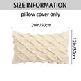 thumbnail image 7 of Unique Bargains Pack of 2 Soft Solid 3D Weaving Throw Pillow Covers Beige 20" x 12", 7 of 7