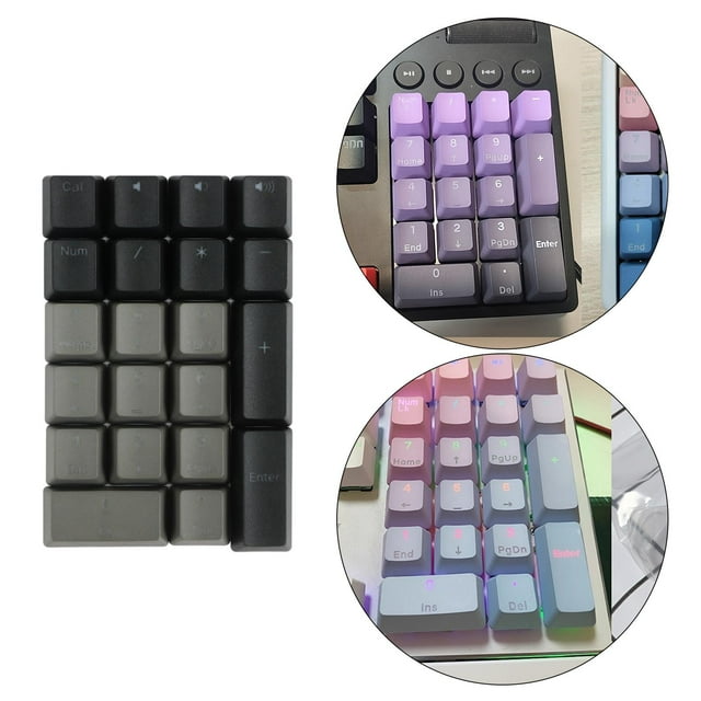 Teclado Mecánico Numérico shamjiam PBT Impermeable para Computadora Gris Negro 21 Clave