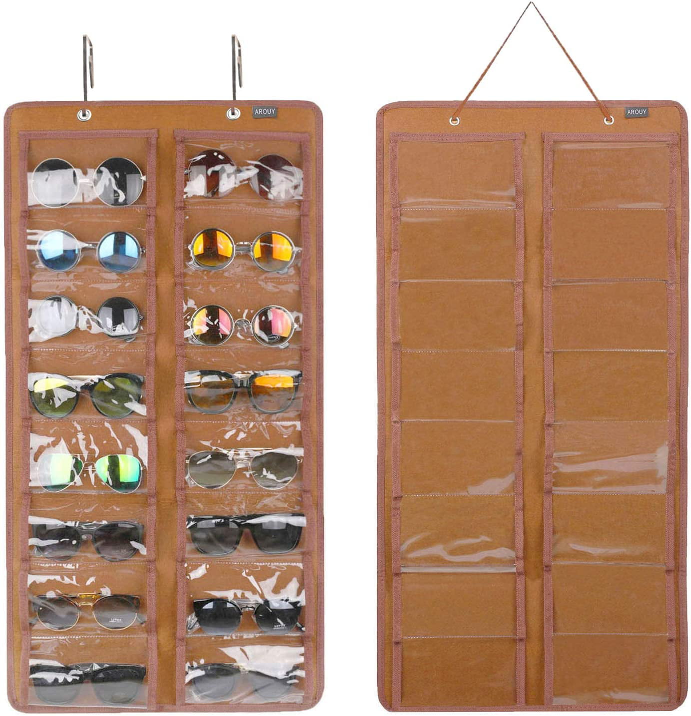 Sunglasses Organizer Storage Hanging Dust Proof Wall Pocket Glasses 16 Felt Slot 