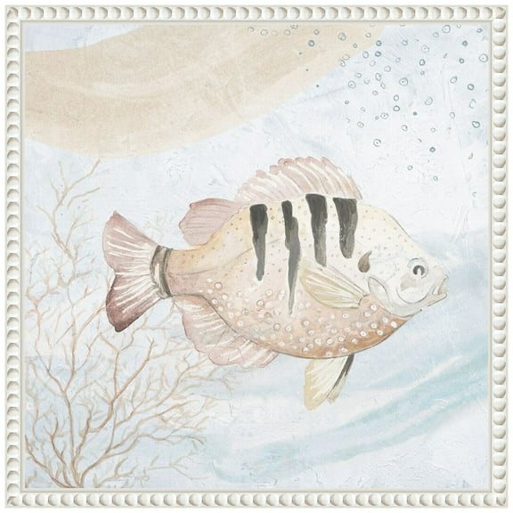 Amanti Art Ocean Oasis Waves Tropical Fish II Framed Canvas Wall Art Print