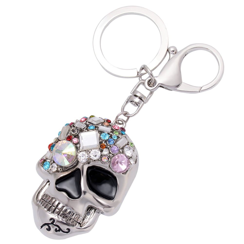 5pcs/Pack Skull Creative Alloy Keyfob Car Keyring Keychain Key Chain Ring