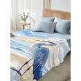 thumbnail image 4 of Coastal Birds Twim Size Flat Sheet, Wrinkleproof & Fadeproof Cooling Flat Bed Sheet Only, Blue Sky Heron Seabird Tropical Beach Breathable Soft Bedding Top Sheets 66 x 96 Inches, 4 of 8