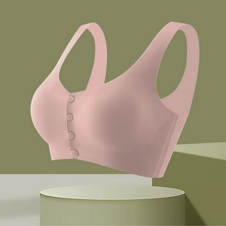 

Bazyrey Womens Plus Size Maternity Bra Front Buckle Push-UP Nursing Bras Pink Buy 2 Get 3