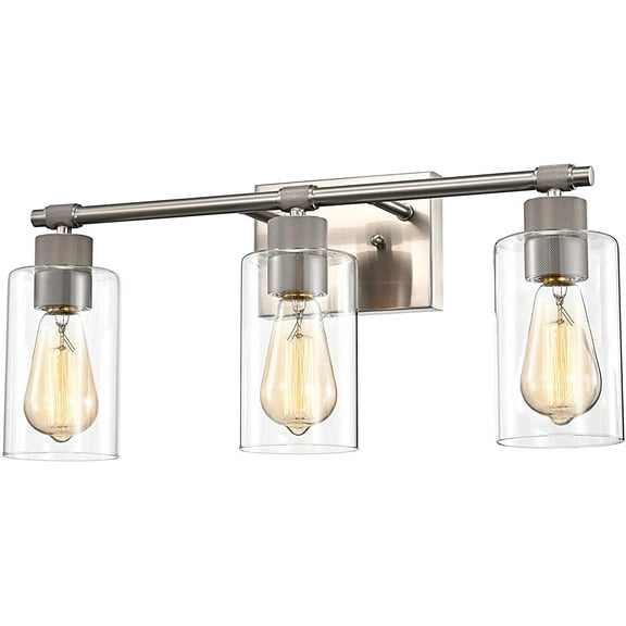 RADIANCE Goods Contemporary 3 Light Brushed Nickel Bath Vanity Fixture 22" Width