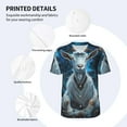 thumbnail image 3 of Hirioo Forest Meditating Goat for Men's Baseball T-shirt Shirts Short Sleeve Casual Summer Button Stretch T Shirts,Size S-4XL-Large, 3 of 7