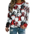 thumbnail image 1 of Noël Femmes Sweat-Shirt Mi Longueur Veste Imprimé Mode Pull Col Rond Chaud Chandail Vacances Noël Outwear Manches Longues Fermeture Cardigan, 1 of 4