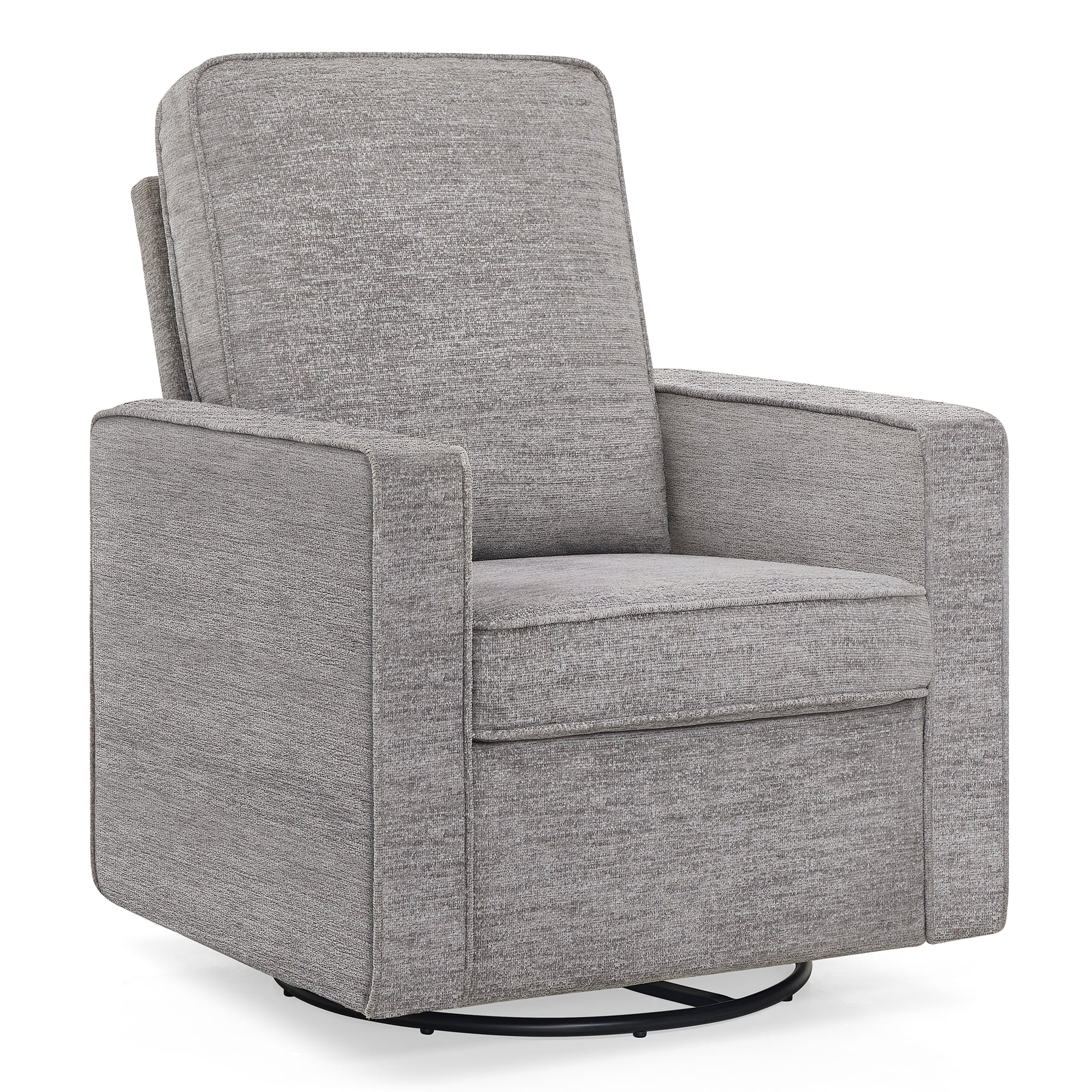 Delta Children Noah Upholstered Swivel Glider with Stain-Resistant Performance Fabric- Greenguard Gold Certified, Frost Grey