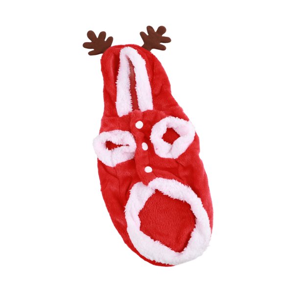 Christmas Pet Clothes, Pet Christmas Clothes Soft Warm Snap Buttons Closure Hooded Dog Costume Coat for Cat Puppy Rabbits