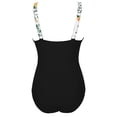 thumbnail image 4 of Maqroz One Piece Swimsuit Deep V Neck Spaghetti Strap Swimwear Classic Fashion Prints Bathing Suit Trendy Summer Beach Vacation Swimwear for Tanning, 4 of 6