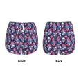 thumbnail image 3 of KLL Skull flower blue Pattern Shorts Women,Athletic Shorts High Waisted Running Shorts Pocket Sporty Short Gym Elastic Workout Shorts-Medium, 3 of 7