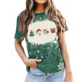 thumbnail image 4 of Cavosen Christmas Cute Tops for Women Trendy Going out Xmas Tree Santas Print Blouse Tunic Short Sleeve Round Neck Casual Loose Dressy Tees Fashion Festival T Shirts Tops Shirts, 4 of 4