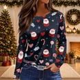 thumbnail image 2 of Mfakffe Christmas Womens Shirts Long Sleeve Crew Neck Tops Casual Christmas Graphic Shirt Lightweight Pullover Tee, 2 of 5