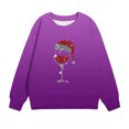 thumbnail image 4 of Sweatshirt Sweater Little Girls Printed Long Sleeves Tops Casual Fleece Sweater Crew Neck Oversized Pullover Cotton Clothes Casual Comfy Fall Winter Warm Sweatshirts Kids Coat, 4 of 4