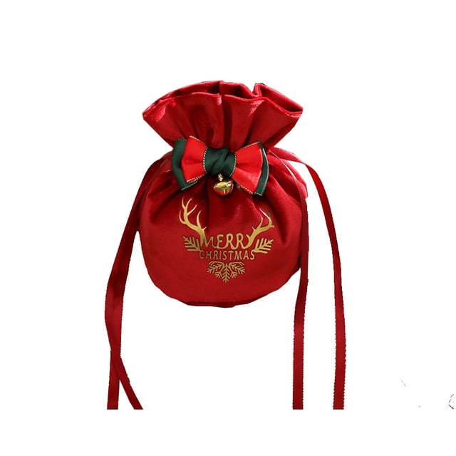 Bewildely Bolsa de almacenamiento de frutas de Feliz Navidad con bolsas de regalo con cordón, bolsa de fiesta, paquete de decoración, Kits de decoración para fiestas Vino Tinto Tipo 2
