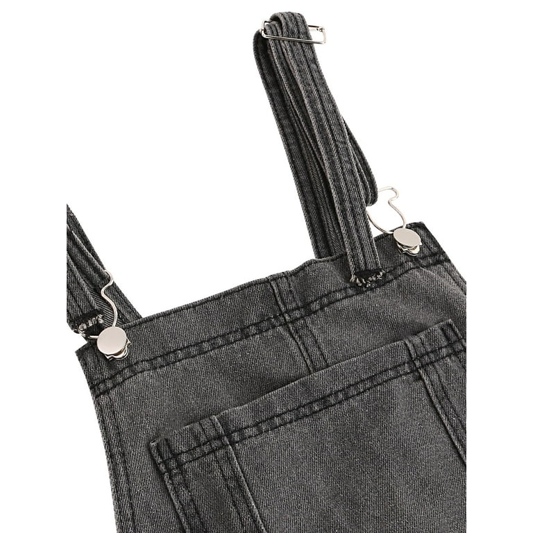 Women Denim Dress Suspender Skirt Adjustable Strap Overalls Bib