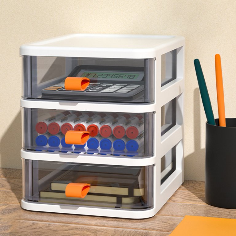 5 Drawer Plastic Drawer Organizer, Clear Desktop Drawer Storage Cabinet  Five Layer Storage Case Waterproof Storage Box Multilayer Sundries Holder  for