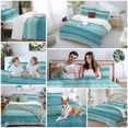 thumbnail image 5 of 3 Piece Teal Turquoise Aqua Ombre Duvet Cover Set Twin Size,Microfiber Comforter/Quilt Cover with Corner Ties and 2 Pillowcases,Contemporary Abstract Lines All Season Soft Bedding with Zipper Closure, 5 of 8