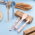 thumbnail image 3 of Ayuda de cocina, cuchillo y tenedor portátil tres en uno, cuchara y tenedor de plástico familiar, juego de vajilla de comida occidental para niños, 3 of 5
