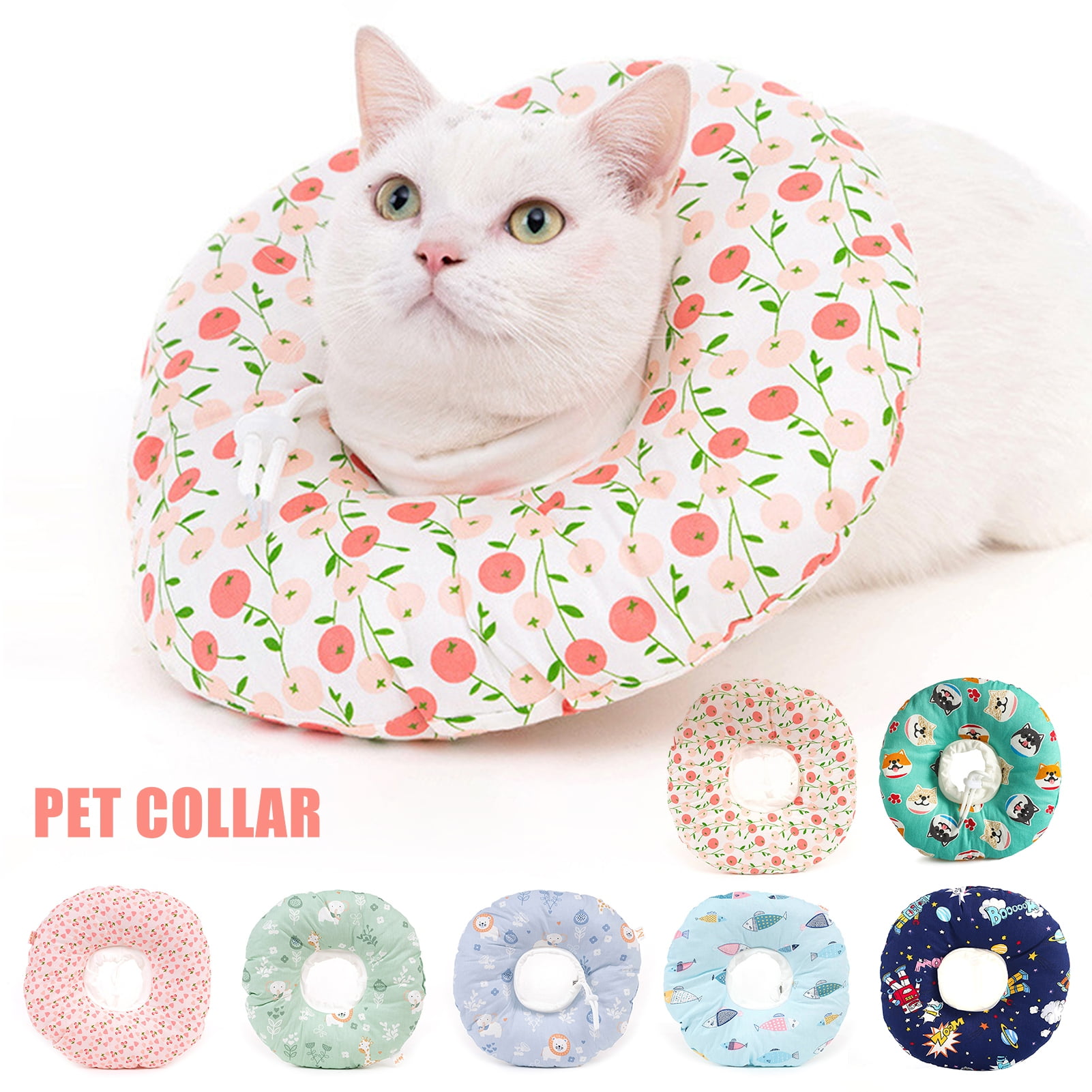 Happy Date Cat Recovery Collar - Cute Sun Flower Neck Cat Cones After