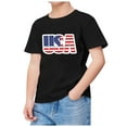 thumbnail image 4 of Razzly Little Boys Top Kids,USA Boys Sports Short Sleeve Top Boys Cotton T Shirts Child Boys Athletic T Shirt Shirts Boys Summer(Black,4-5 Years), 4 of 4
