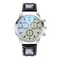 thumbnail image 1 of Reloj de cuarzo para hombre con correa de acero y tres ojos de cristal azul claro colorido, reloj de regalo para hombre, 1 of 6