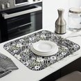 thumbnail image 3 of Pioneer Flower Floral Print Pattern Kitchen Dish Drying Mat 1 Pack, Ultra Absorbent Microfiber Drainer Mat, 16"x18", 3 of 6