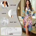 thumbnail image 6 of Yuyamidu Boho Mandala Flower Robes for Women V-Neck Casual Ladies Loungewear Soft Bathrobe Sleepwear Mid-Length Night Robe Size M Comfy Long Sleeves Kimono Robe, 6 of 7