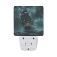 thumbnail image 2 of Old Ship in Storm Sea Night Light 2 Pack LED Nightlight Plug into Wall Dusk to Dawn Sensor Soft White, 2 of 7