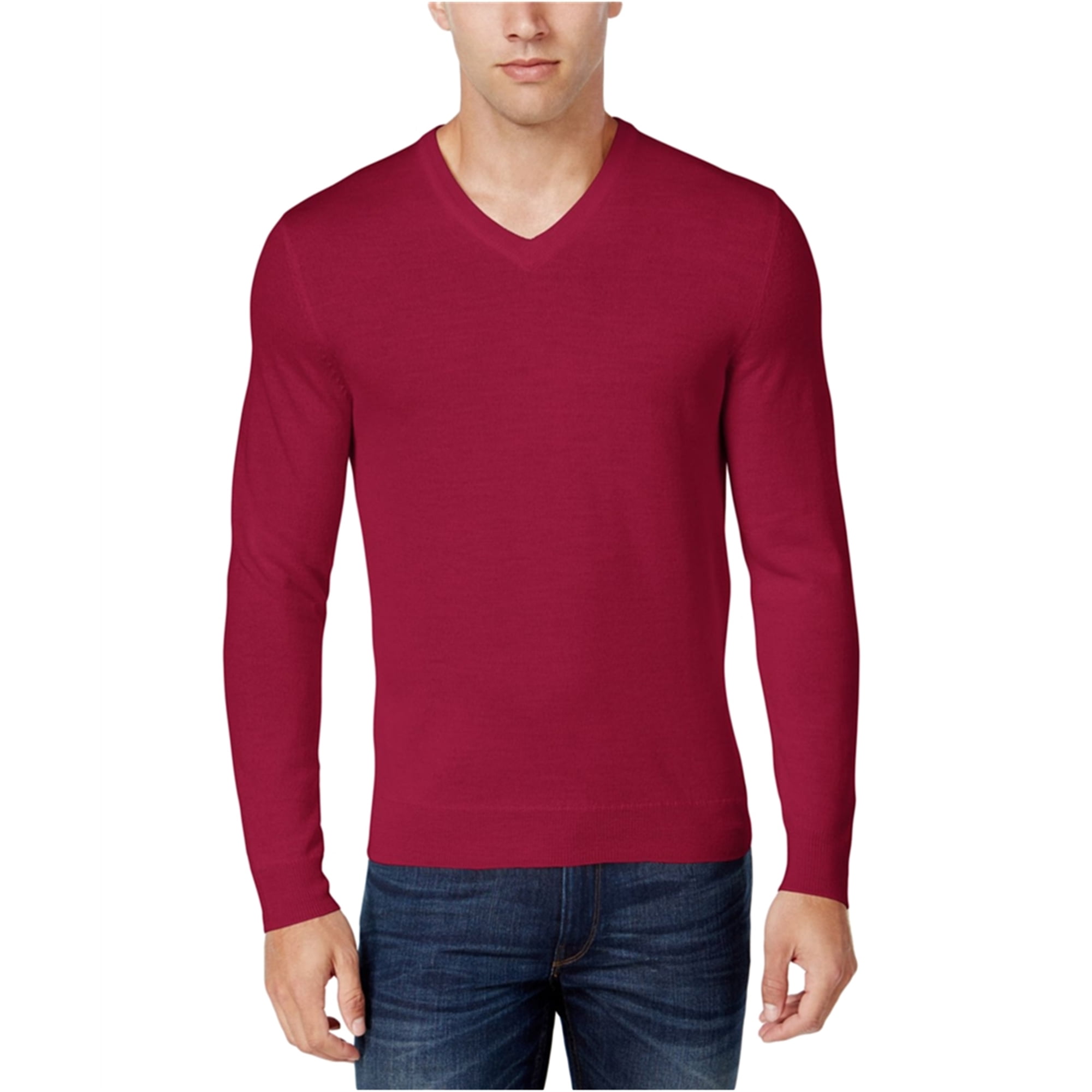 Club Room Mens Merino Blend Pullover Sweater, Red, XXLarge