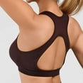 thumbnail image 6 of Feancey Racerback Sports Bras for Women High Impact Workout Yoga Bra Comfy Hollow Out Wireless Bralettes Solid Color Casual Everyday Brassiere Brown XL, 6 of 6