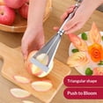 thumbnail image 4 of 2 pack Fruit Carving Knife, DIY Platter Decoration Carving Tool For Fruit Vegetable Cutting Knife, Triangular Shape Stainless Steel Food Carving Carving Knife Slicer, 4 of 5