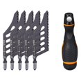 thumbnail image 1 of Hojas de sierra curvas universales de dientes finos, acero con alto contenido de carbono, ideales para carpintería, bricolaje y uso profesional. Juego de 1, 3 y 5 piezas., 1 of 5