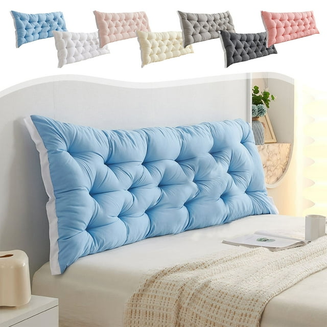 CQCYD Clearance under $5 Headboard Pillow, Twin Headboard Pillow for Colleage Dorm Long Backrest Positioning Support for Sleeping Reading Backrest Pillow with Side Pockets Decorative Pillow