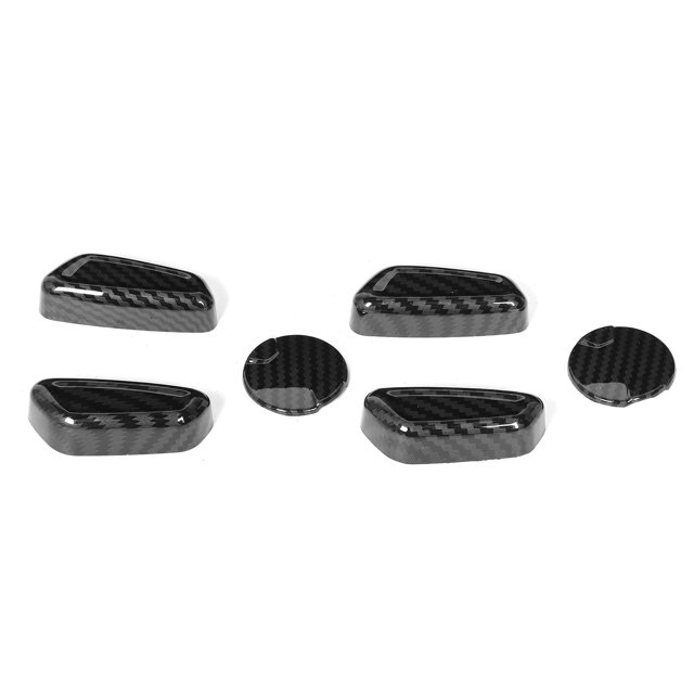 FLAMEEN Car Interior Decoration,6pcs Adjustment Button Cover Carbon Fiber Style Trim Fit For 2015-2020, Adjustment Button Cover