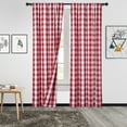 thumbnail image 2 of GlowSol 42"W x 54"L Farmhouse Curtains Buffalo Checker Plaid Curtains Light Filtering with Rod Pocket for Bedroom Living Room, Red White, 2 Panels, 2 of 8