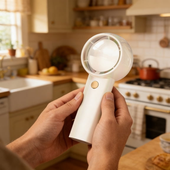 Ohmyroo Bladeless Handheld Fan USB Rechargeable Modern Circular Cooling Fan Portable Household