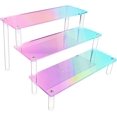 thumbnail image 1 of RICIPUSO Acrylic Display Stand, 3-Tier Iridescent Risers for Funko POP Figures, Cupcakes, Dessert, Ornament Display, Perfume Organizer, 1 of 7