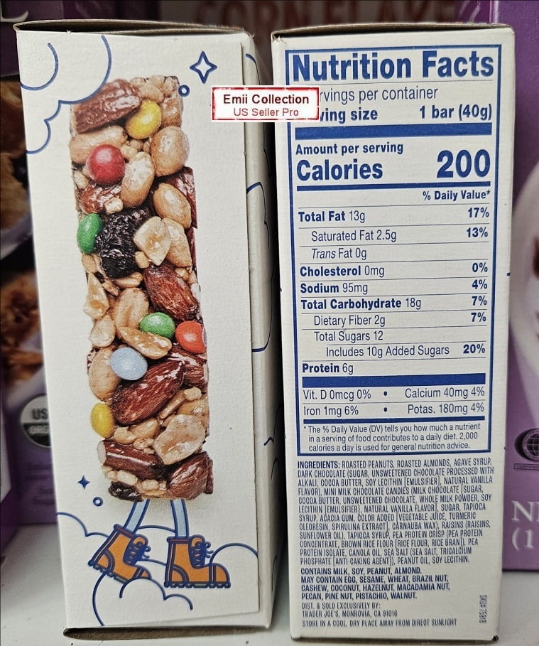 Trader Joe’s Rainbow’s End Trail Mix Bars 7.05oz 200g (2 Boxes)