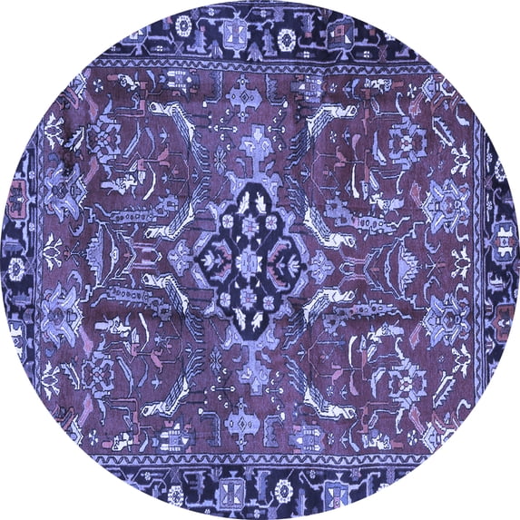 Ahgly Company Indoor Round Persian Blue Traditional Area Rugs, 3' Round