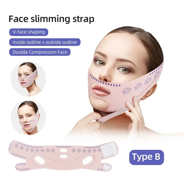 Vendaje adelgazante facial para mujer, moldeador de línea en V, cinturón para levantar mentón y mejillas, correa antiarrugas, herramientas de belleza facial para el cuidado de la piel.