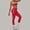Red, variant on SKQIT Womens Workout Sets 2 Piece Yoga Outfits Contouring Contrast Stitching Sports Bra High Waist Leggings Gym Sets